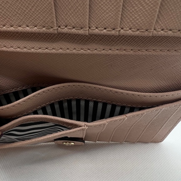 Kate Spade Wallet Pink and White with Gold Accents - Picture 8 of 11